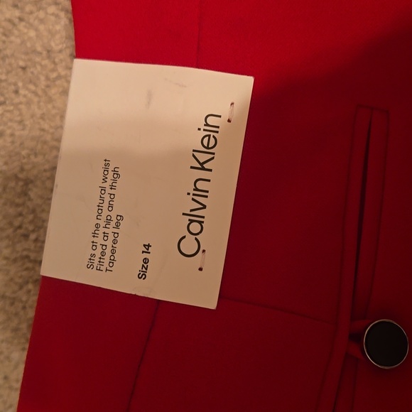 Women's CK Red Suit Pants - Picture 2 of 6